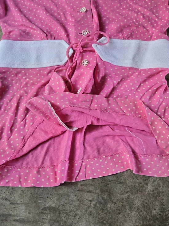 Vintage 60s Pink Polka Dot Two-Piece Set Pants & Top xs - Picture 9 of 16